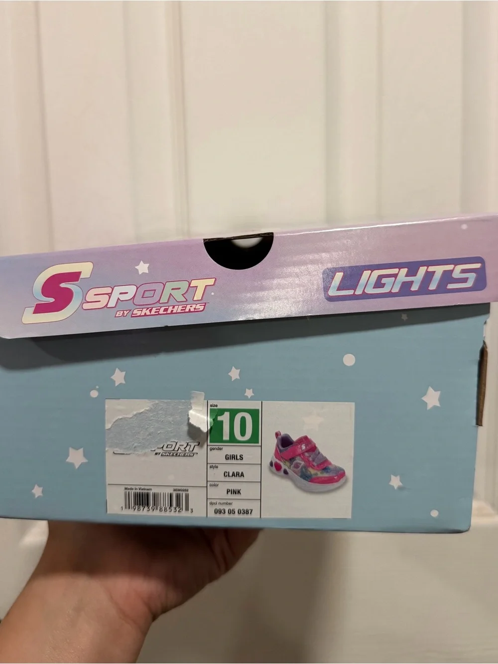 Skechers Girls' Pink and Purple Light-Up Heart Sneakers 10T,9T & 7T